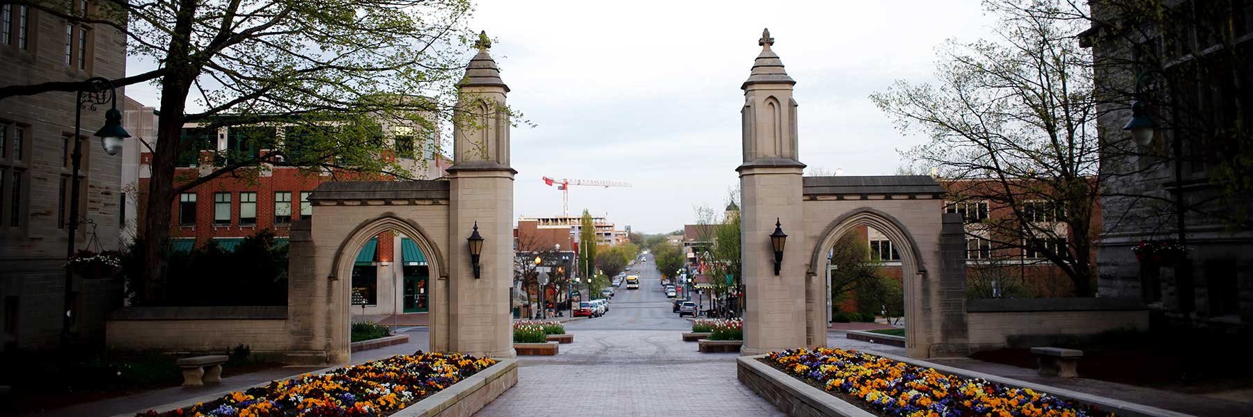 The Sample Gates opening from Indiana University toward downtown Bloomington